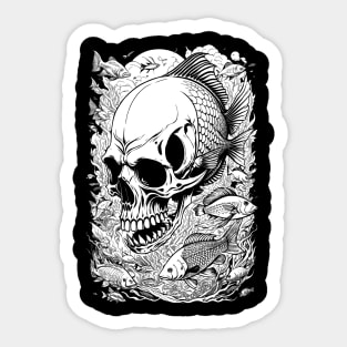 Skull Fish Sticker